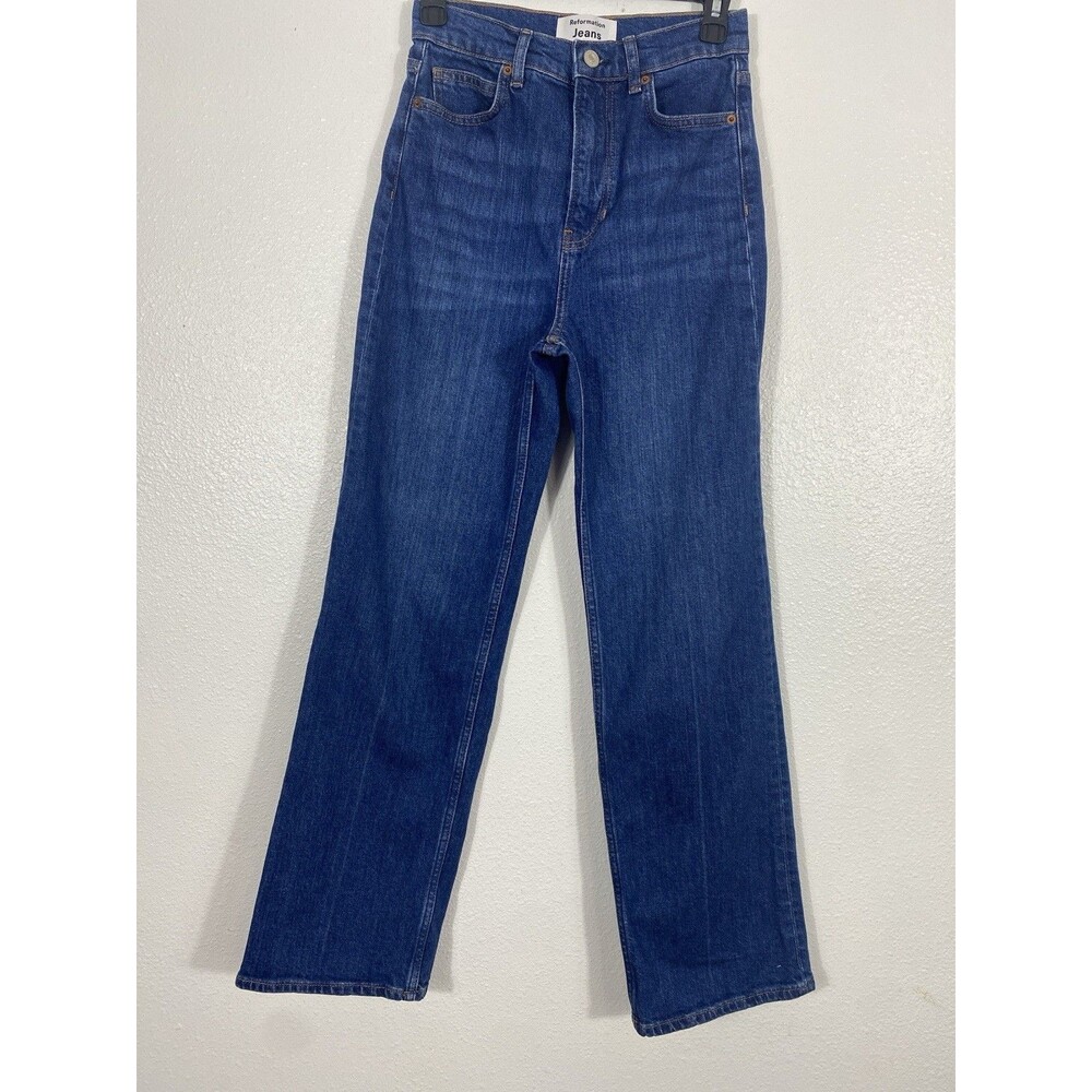 Reformation Bex Super Stretch High Rise Wide Leg Jeans Wheeler Size 26 - Picture 5 of 16